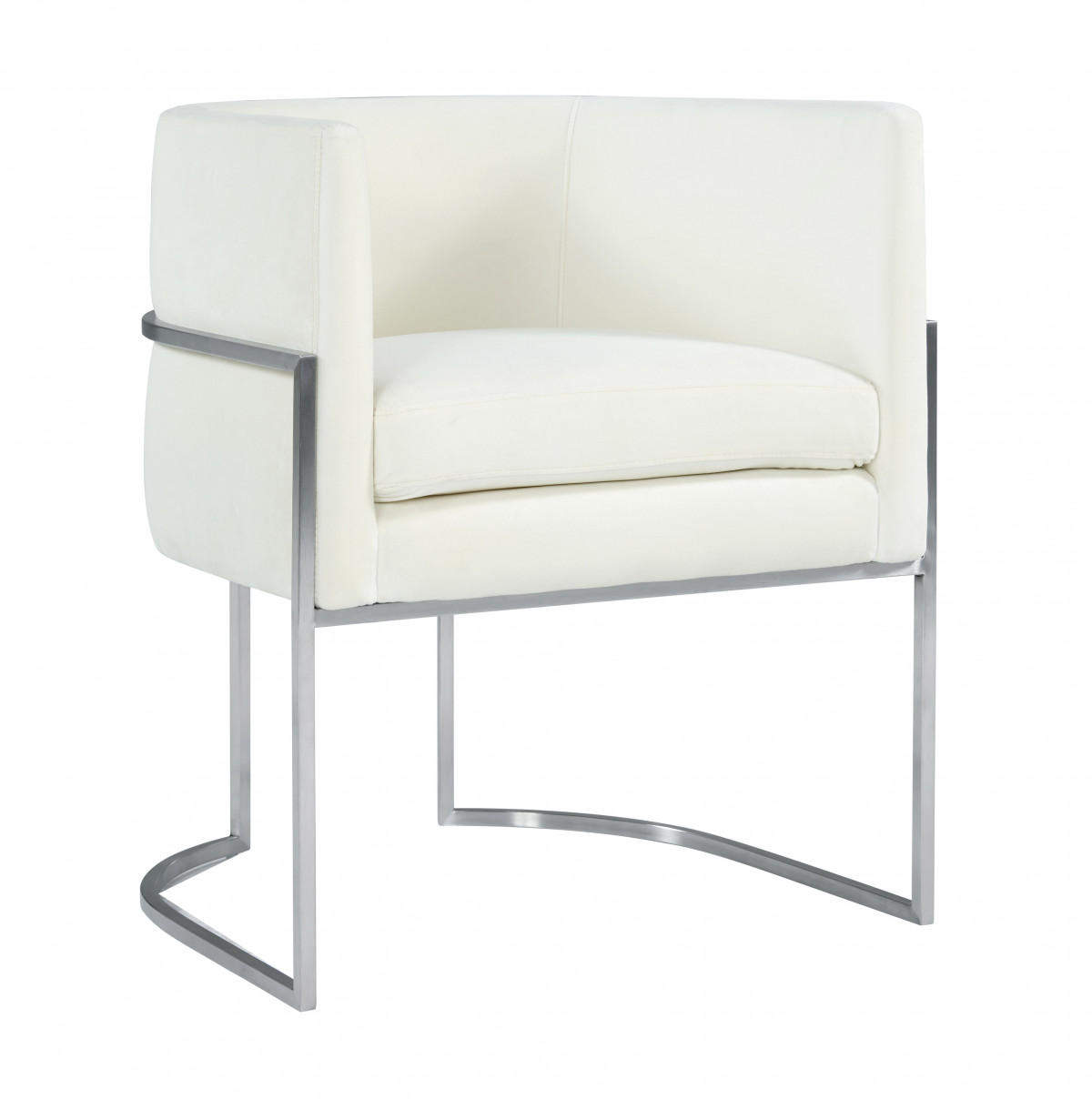 Shop Giselle Cream Velvet Dining Chair Silver Leg from DiMare Design on Openhaus